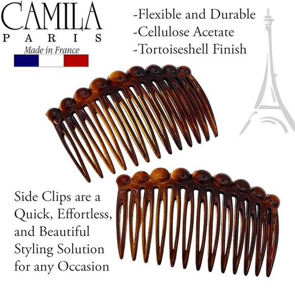 2 French Hair Side Comb Small Tortoise Shell French Twist Hair Combs Decorative, - Picture 5 of 7